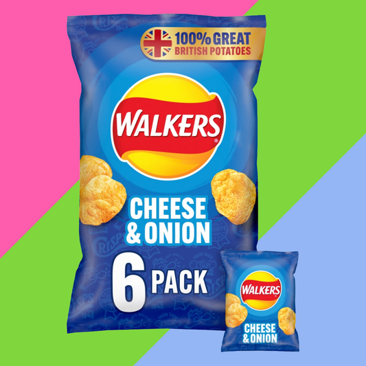 Walkers Cheese & Onion Crisps 6 Pack