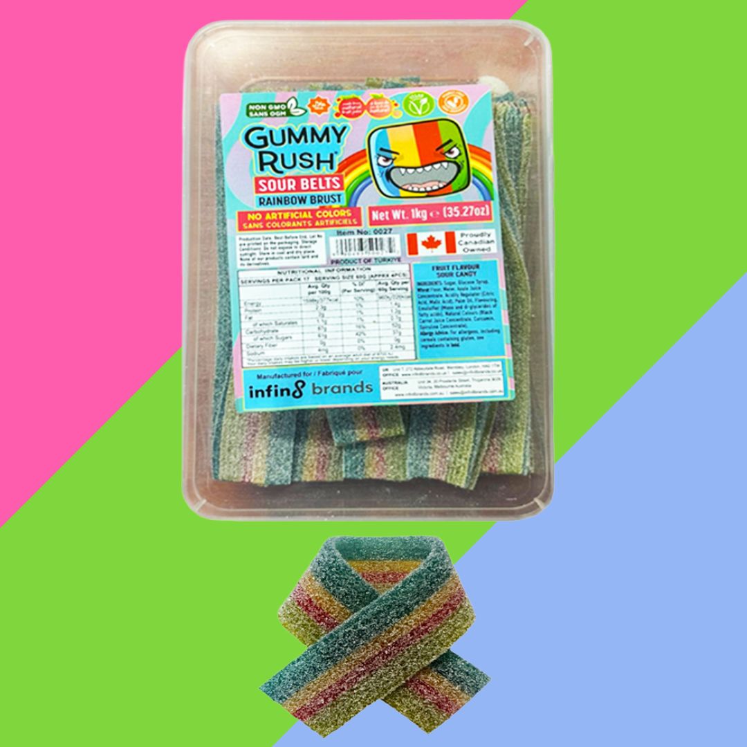 (AUCTION) Gummy Rush Sour Belts 1kg Tub