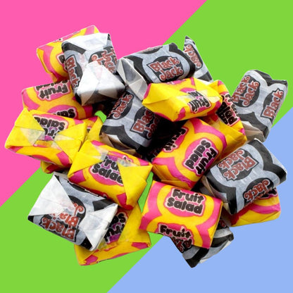 Fruit Salad Chews and Black Jacks | Various Sized Pouches | Sweet and Tangy Snack