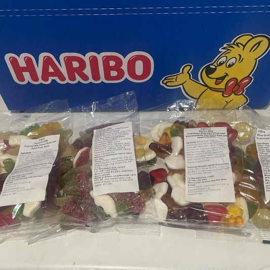 800g Haribo Pick n Mix Bundle | Includes Starmix, Tangfastics, Supermix, & Winegums 4x 200g Bags | Packaged by World of Sweets.