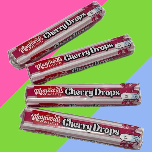 4 Pack of Maynard Bassetts Cherry Drops Roll | 45g Per Pack
