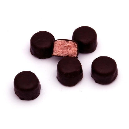 Raspberry Ruffles | 250g/500g/750g bags | Raspberry Flavoured Coconut Coated in Thick Dark Chocolate