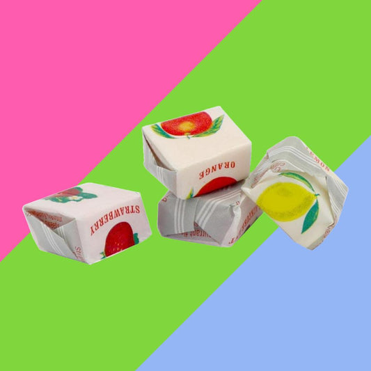 Fruit Flavour Caramels | 250g/500g/750g Pouches | Strawberry, Lemon, Orange and Blackcurrant flavours.